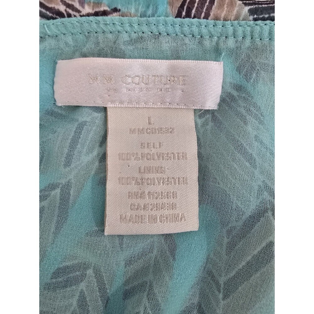 MM Couture Maxi Dress Large Jade Green Feather Ruffle Smocked Waist Boho Trendy - Picture 3 of 13